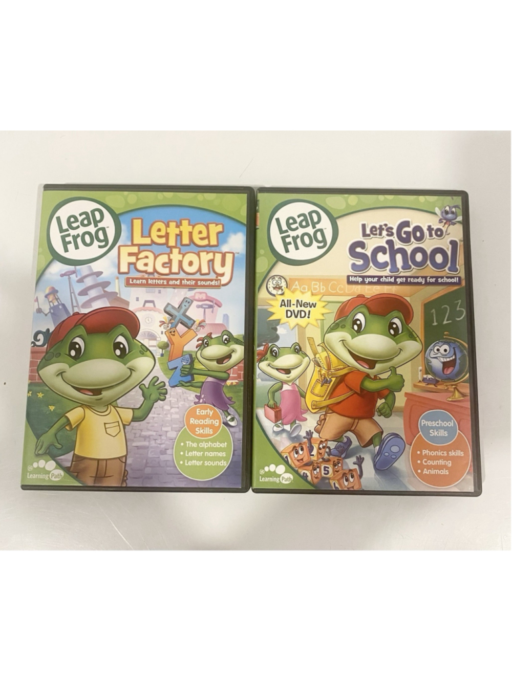 LeapFrog DVD Lot Letter Factory Let’s Go to School Preschool Learning 2003 2009
